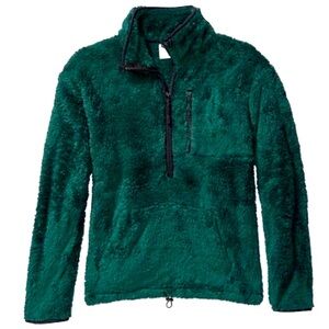 PINK Victoria Secret Women’s Dark Green 1/2 Zip Pullover Sherpa Fleece Jacket S